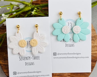 Polymer Clay Earrings, Handmade Clay Earrings, Daisy Flower Earrings, Spring Earrings, Floral Earrings, Hypoallergenic