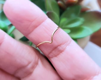 Gold Filled Ring, Chevron Ring, Dainty Gold Ring, Stackable Ring, Stacking Rings, Thin Ring, Gift for Her, Minimalist Jewelry
