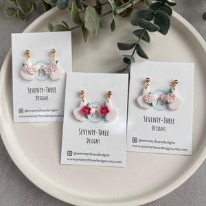 Bunny Earrings, Easter Earrings, Handmade Clay Earrings
