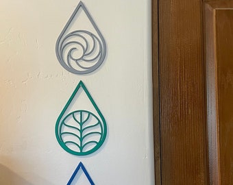 The Four Elements- Metal Art Wall Hangings- 9"H each element