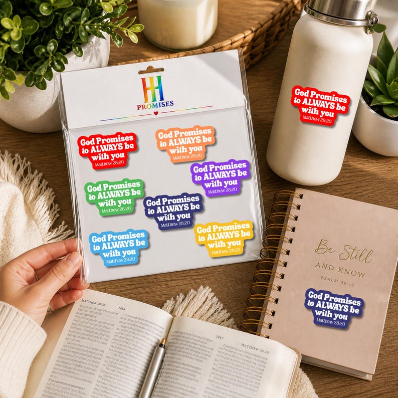 Christian Sticker Pack, Bible Verse Stickers, God’s Promises Faith Set ...