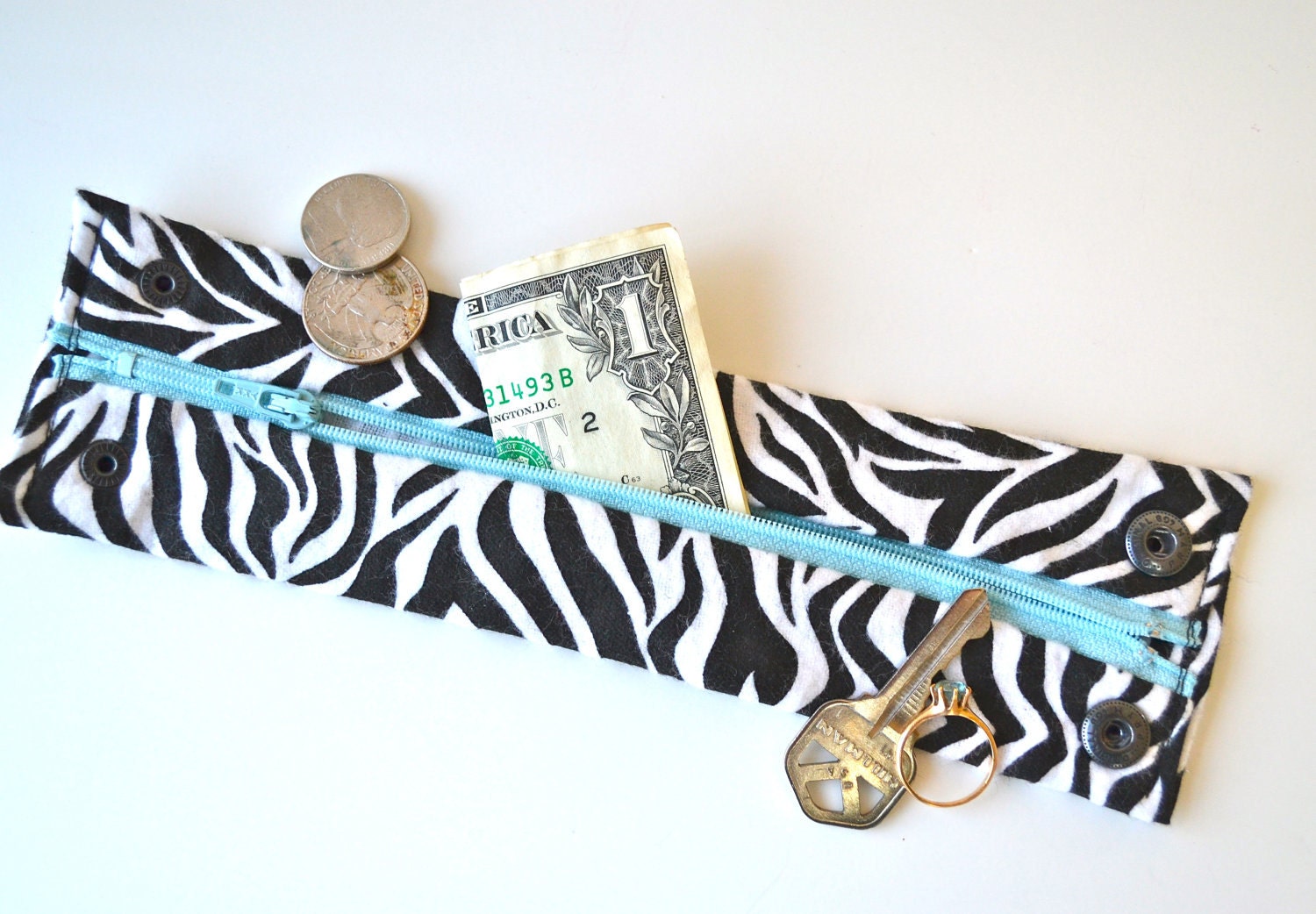 Secret Stash Money Cuff Zebra in Black and White hide Your - Etsy