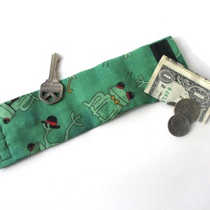 Kids Secret Stash Money Cuff DANCING FROGS Hide your lunch money, teacher notes, house key, health info image 3