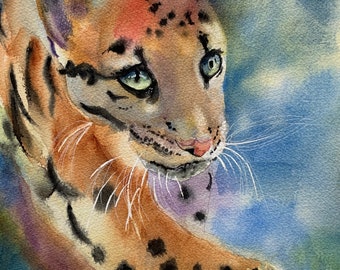 Leopard/ Giclee Watercolor/8 "x 10"
