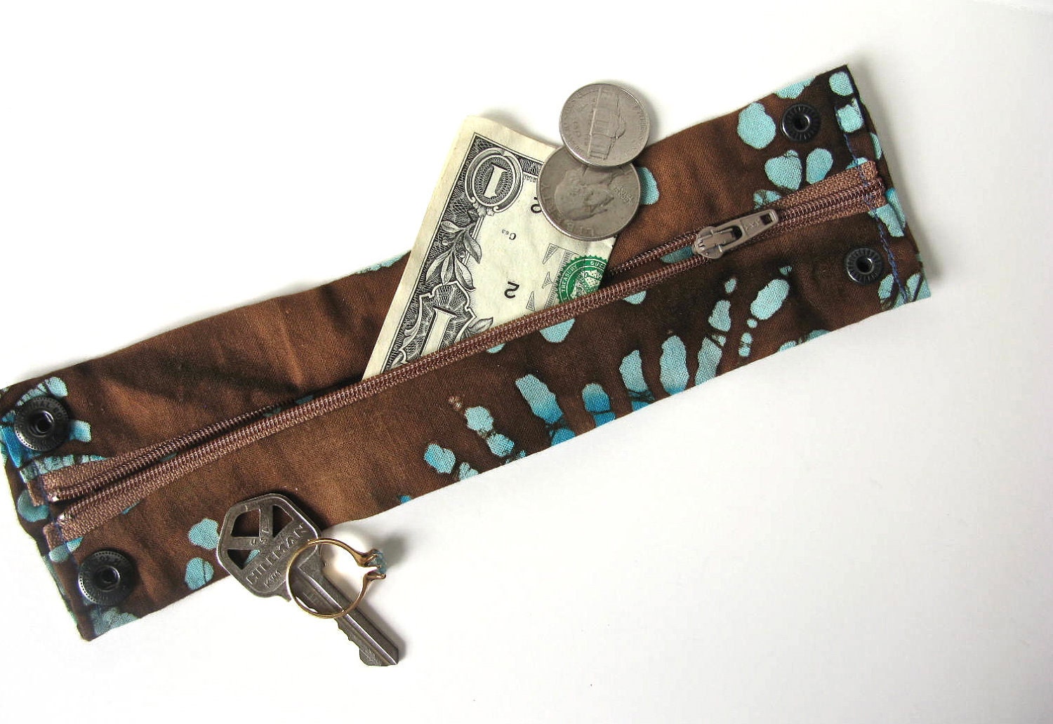 Money Cuff Wrist Wallet secret Stash Brown/blue | Etsy