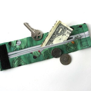 Kids Secret Stash Money Cuff DANCING FROGS Hide your lunch money, teacher notes, house key, health info image 2