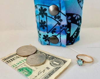 Money Cuff Wrist Wallet ON SALE! - "Secret Stash"- PEACE - hide your cash, key, jewels, health info, in a hidden zipper.