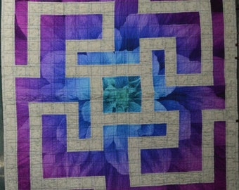 Bright Flower Labyrinth Prayer Quilt or Table Topper