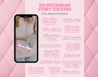 Instagram Story Sticker for Bookstagram Pink Aesthetic Bookstagram Sticker Bookish Content Creator IG Story Sticker Bookstagram Bundle