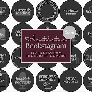 Copertina in evidenza di Bookstagram Modello di copertina in evidenza di Instagram per libri Icona per amanti dei libri Modello di Canva personalizzabile di Bookstagram per romanticismo oscuro