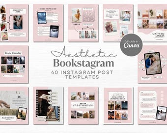 Plantilla de Canva para Bookstagram de Instagram Bookish Instagram Book Trope Plantilla de reseña de libros para redes sociales Lectura Instagram Marketing de autores