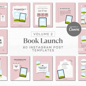 Lancio di libri romantici Autore Modello di rilascio di libri su Instagram Autore Marketing sui social media Scrittore Promozione di libri su Instagram Bookstagram Canva