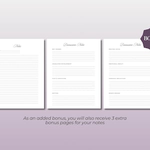 May include: Three printable pages for taking notes on writing. The pages are titled "Notes", "Discussion Notes", and "Discussion Notes". The pages have lines for writing and headings for different topics.