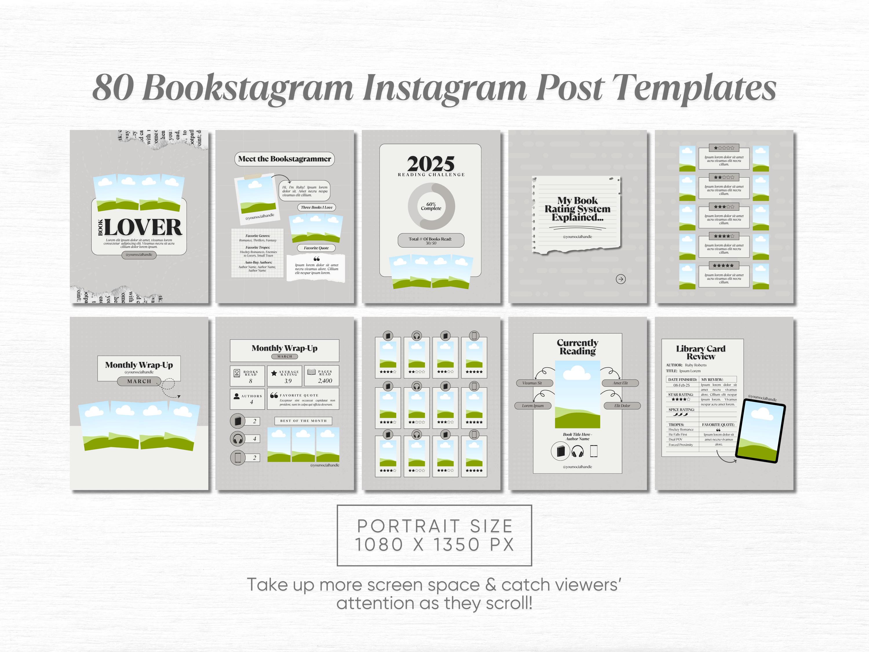 Book Instagram Bookstagram Canva Template Bookish Instagram Book Trope ...