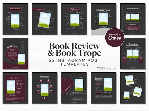 Book Trope Template Bookstagram Story Bookish Instagram Book Review Canva Template Bookstagrammer Social Media Literary Trope Book Marketing