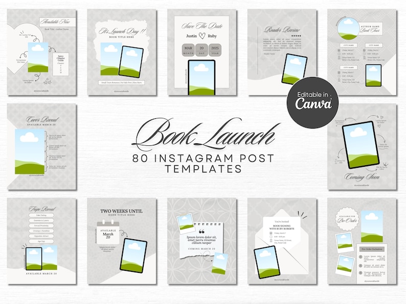 Book Launch Social Media Romance Author Book Release Template Book Promo Instagram Book Writer Marketing Author Template Canva Bookstagram
