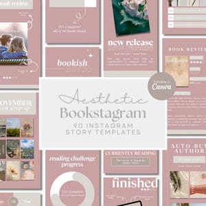 Bookstagram Story Template Bookish Instagram Bookstagrammer Social Media Author Instagram Content Customizable Bookstagram Template Canva