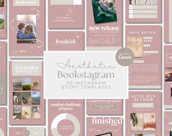 Bookstagram Story Template Bookish Instagram Bookstagrammer Social Media Author Instagram Content Customizable Bookstagram Template Canva