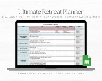 Yoga Retreat Planner Template Digital Event Planner Wellness Retreat Budget Tracker Customizable Retreat Planning Tool Google Sheet Template