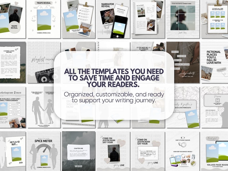 Romance Author Bookstagram Bundle Indie Author Book Launch Writer Instagram Book Promo Template Canva Book Marketing Bookish Content Creator image 4
