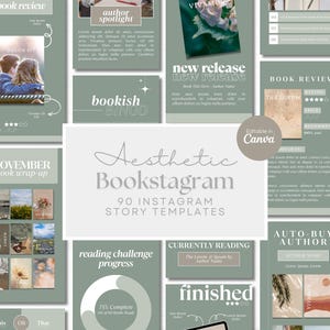 Bookstagram Story Template Bookish Instagram Bookstagrammer Social Media Author Instagram Content Customizable Bookstagram Template Canva