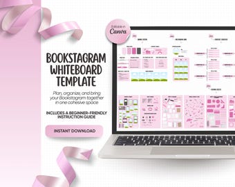 Bookstagram Whiteboard Template Canva Book Influencer Instagram Content Planner Bookish Social Media Idea Author Content Organization