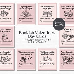 Druckbare Bücherwurm Valentinstag Buchliebhaber Valentinstag Karte Valentinstag Valentinstag Buchklub Valentinstag Vorlage Canva Bibliothekar Valentinstag