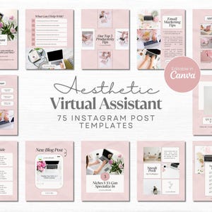 Virtual Assistant Social Media Virtual Assistant Instagram Post Template VA Welcome Package VA Marketing Canva Template Social Media Manager