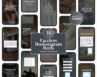 Plantilla de carrete de Bookstagram para amantes de los libros, Canva, marketing para autores, participación de los lectores, redes sociales, estética de libros, carretes de TikTok de libros