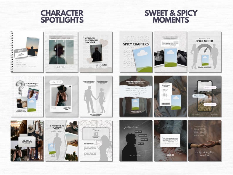 Romance Author Bookstagram Bundle Indie Author Book Launch Writer Instagram Book Promo Template Canva Book Marketing Bookish Content Creator image 10