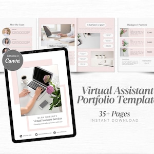 Virtual Assistant Portfolio Virtual Assistant Canva Template Client Welcome Package Client Service & Pricing Guide Client Proposal VA Bundle