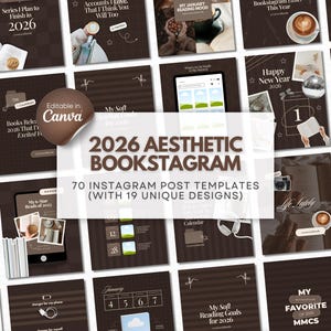 2026 Bookstagram Bundle Trendy Bookstagram Canva Carousel Template Bookish Content Creator Book Influencer Dark Bookstagram Author Instagram