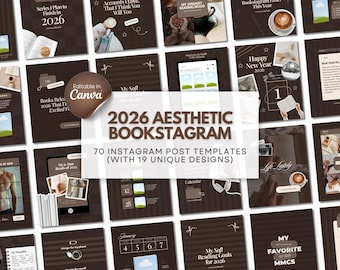 2026 Bookstagram Bundle Trendy Bookstagram Canva Carousel Template Bookish Content Creator Book Influencer Dark Bookstagram Author Instagram