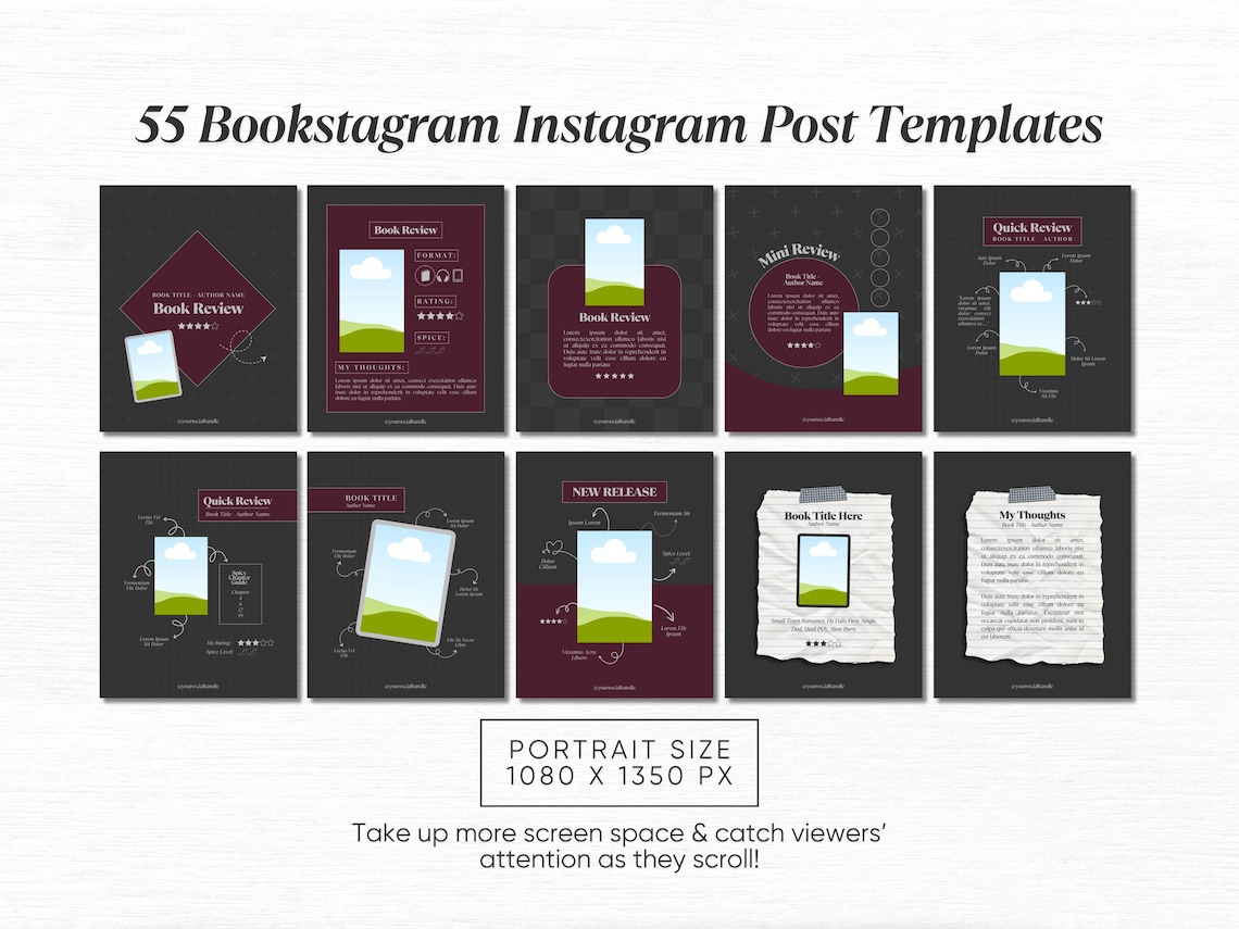 Book Trope Template Bookstagram Story Bookish Instagram Book Review ...
