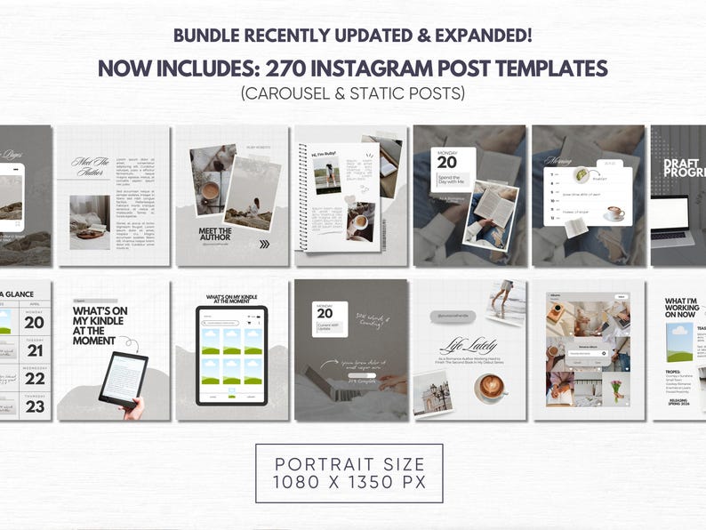 Romance Author Bookstagram Bundle Indie Author Book Launch Writer Instagram Book Promo Template Canva Book Marketing Bookish Content Creator image 2