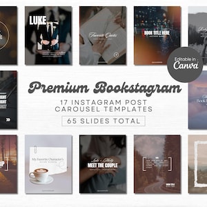 Aesthetic Bookstagram Edits Book Instagram Template Book Trope Social Media Book Review Canva Template Reading Instagram Author Marketing