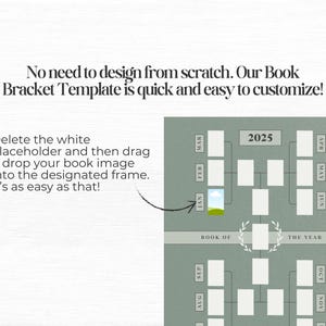 Peut inclure: Un mod&egrave;le de support de livre imprimable vert et blanc pour 2025. Le mod&egrave;le comprend un emplacement pour une photo et le texte "Book of" et "The Year".