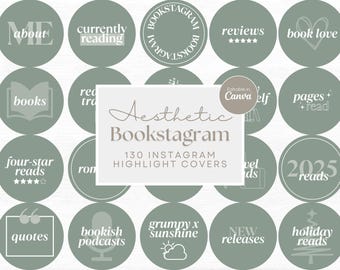 Portada destacada de Bookstagram Plantilla de portada destacada de Instagram de Bookish Icono de amante de los libros Plantilla estética de Canva de Bookstagram Minimalista bohemio