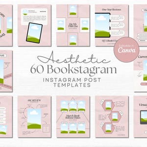 Book Instagram Bookstagram Canva Template Bookish Instagram Book Lover Social Media Book Review Template Reading Instagram Author Marketing