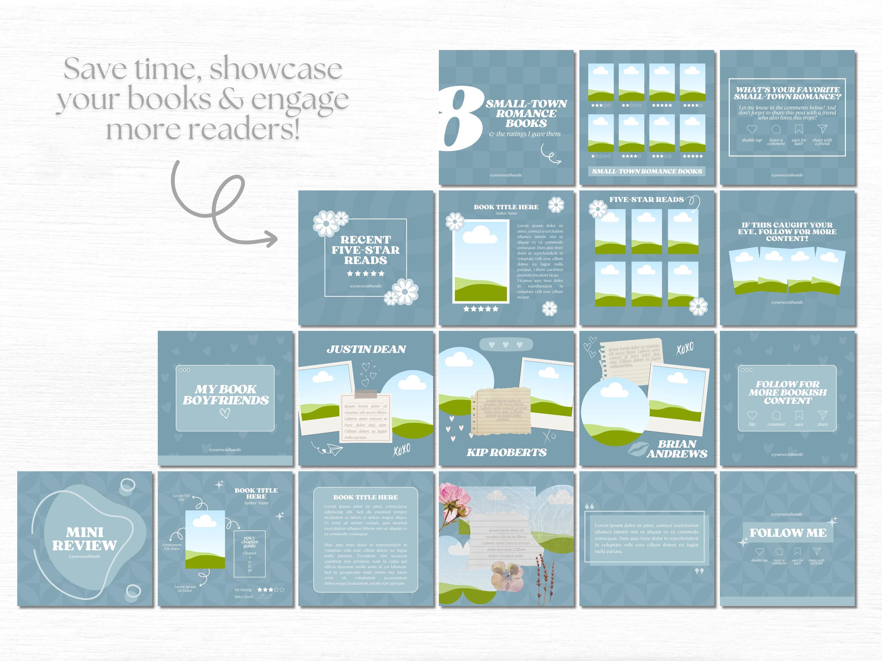 Romancy Bookstagram Carousel Post Template Bookish Insta Smutty Book ...