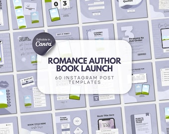 Romance Author Instagram Indie Author Book Launch Writer Social Media Book Promo Template Book Marketing Bookish Content Creator
