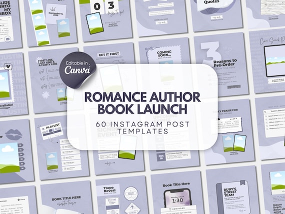 Romance Author Instagram Indie Author Book Launch Writer Social Media Book Promo Template Book Marketing Bookish Content Creator