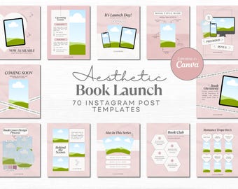 Plantilla de lanzamiento de libro de Instagram para autor de libros románticos Marketing en redes sociales para autor Escritor Promoción de libros en Instagram Bookstagram Canva