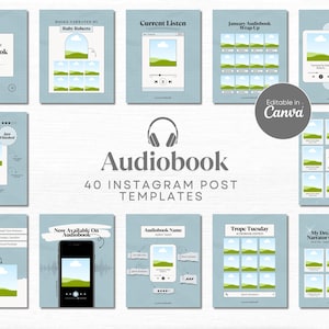 Audiolibro Instagram Bookstagram Canva Template Bookish Instagram Book Trope Social Media Book Review Template Lettura Insta Author Marketing