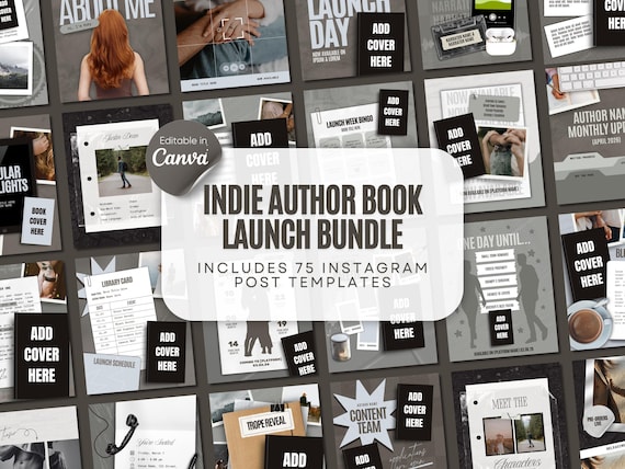 Romance Author Bookstagram Bundle Indie Author Book Launch Writer Instagram Book Promo Template Canva Book Marketing Bookish Content Creator