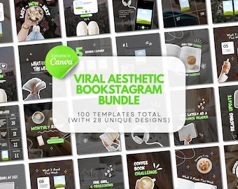 Viral Aesthetic Bookstagram Bundle Trendy Bookstagram Canva Carousel Template Bookish Content Creator Book Influencer Cozy IG Aesthetic