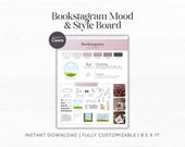 Bookstagram Mood Board Template Book Lover Social Media Bookstagram Aesthetic Mood Board Book Lover Branding Kit Canva Bookstagram Vibes