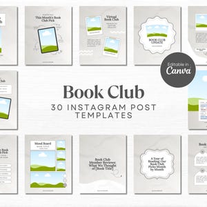 Mall för Instagram-inlägg om bokklubb Virtuell bokklubb Canva Bokligt engagemang Bookstagram-innehåll Bokklubbsvärd Bokligt sociala medier