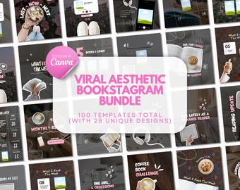 Viral Aesthetic Bookstagram Bundle Trendy Bookstagram Canva Carousel Template Bookish Content Creator Book Influencer Cozy IG Aesthetic