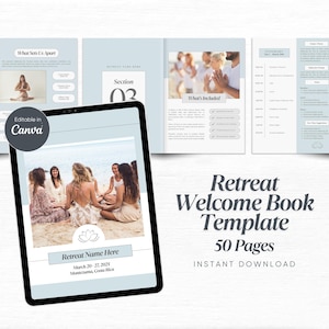 Yoga Retreat Welcome Book Template Wellness Retreat Planning Package Printable Event Welcome Onboarding Package Editable Client Welcome Host Guide Canva Template Instant Download